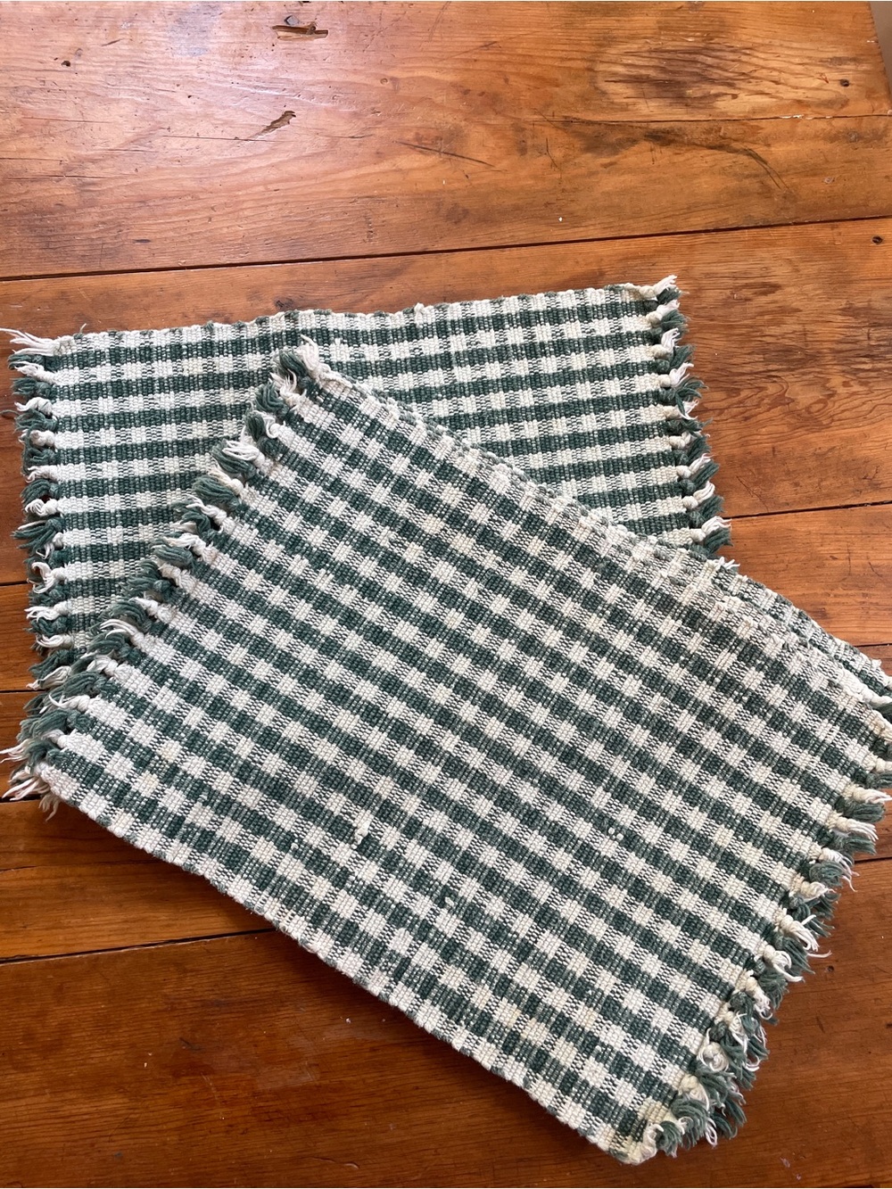 Vintage Green and White Check Placemat